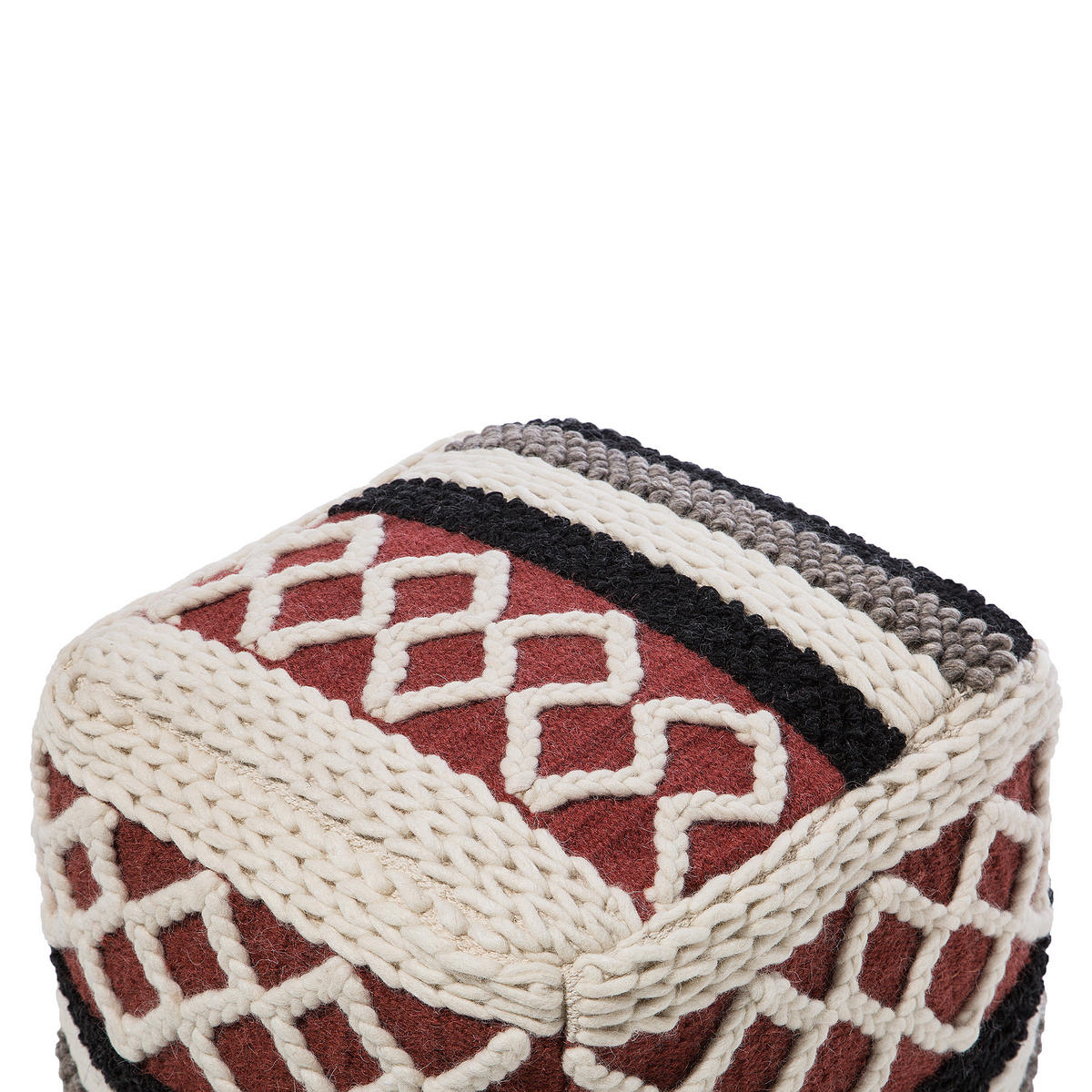 POUF Sagar 48/48/42 cm - Multicolor, Naturmaterialen/Textil (48/42/48cm) - Beliani