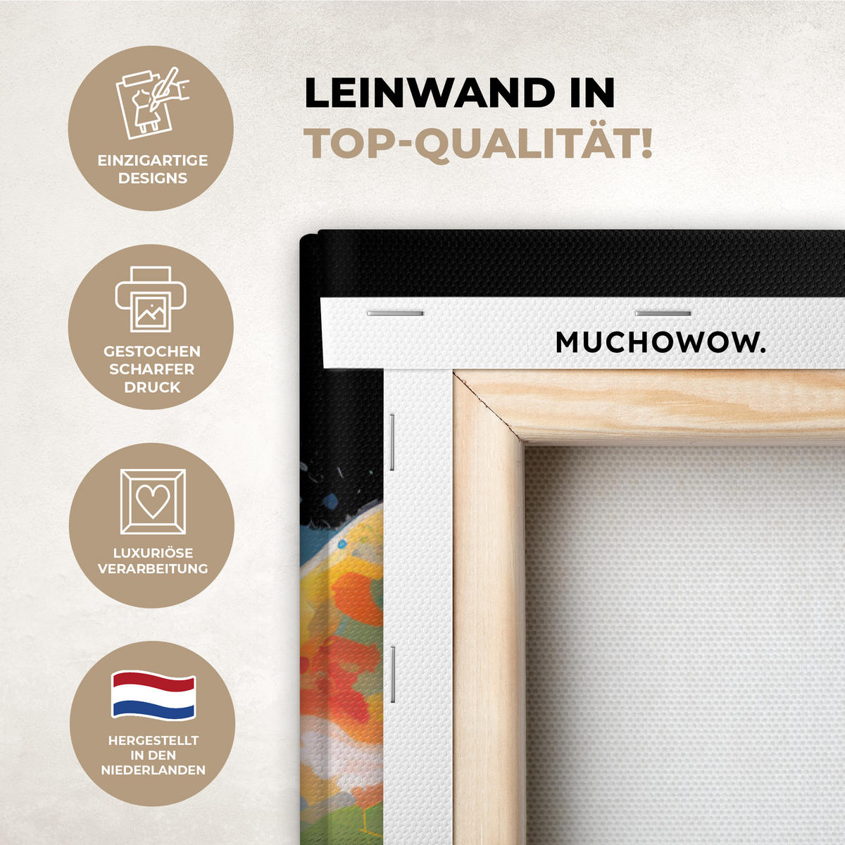 LEINWANDBILD Elefant - Graffiti - Schwarz - Tiere - Farben 40x60 cm - Schwarz, Textil (40/60cm) - MuchoWow