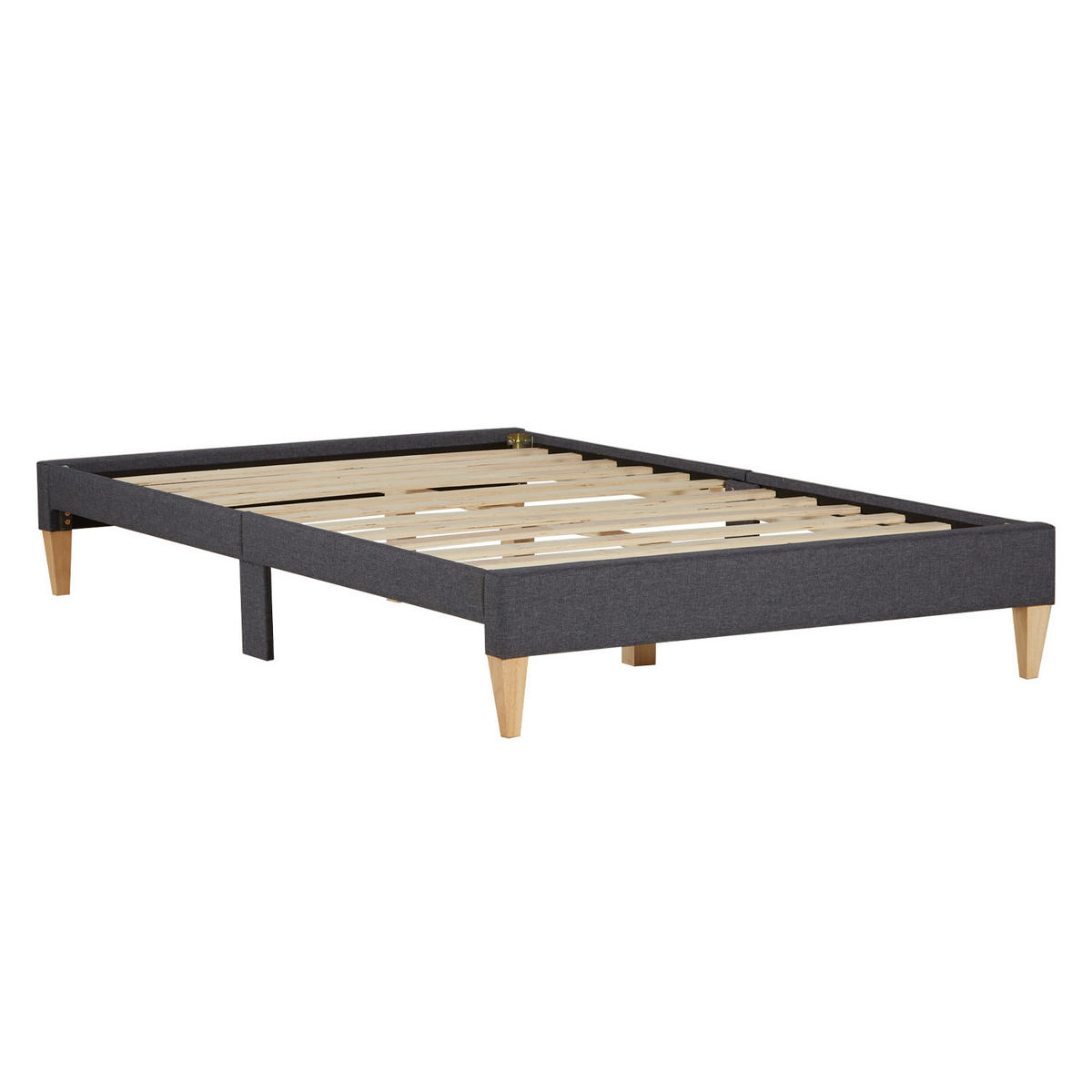 POLSTERBETT mit Lattenrost 140/200 cm in Grau - Grau, Textil (140/200cm) - Homestyle4u