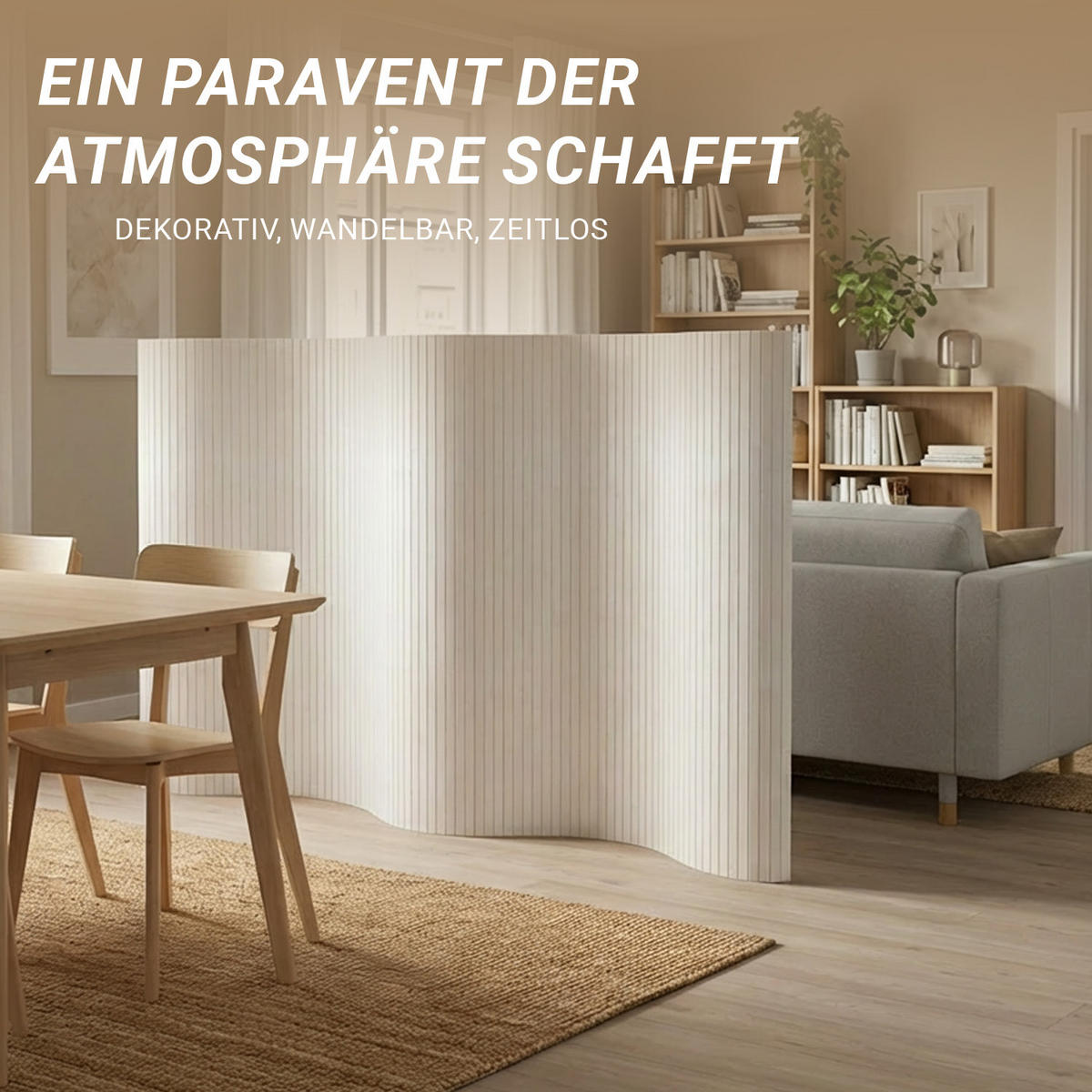 PARAVENT 250/145 cm Weiß Raumteiler Bambus - Weiß, Naturmaterialien (250/145/0.3cm) - Homestyle4u