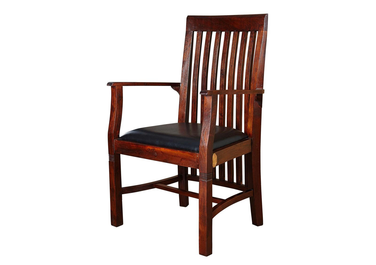 SESSEL Bangalore Polster schwarz OXFORD #1 - Dunkelbraun, Holz (50/108/45cm) - Massivmoebel24