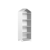 KINDERBÜCHERREGAL MIRUM 4 Einlegeböden, Weiß/Grau - Weiß/Grau, Holz (57/173/45cm) - KONSIMO®
