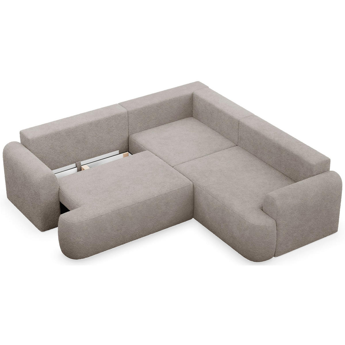 ROHOVÁ POHOVKA Ovo Béžová látka univerzální s úložným prostorem - černá/kapučínová, textil/plast (245/245cm) - Selsey