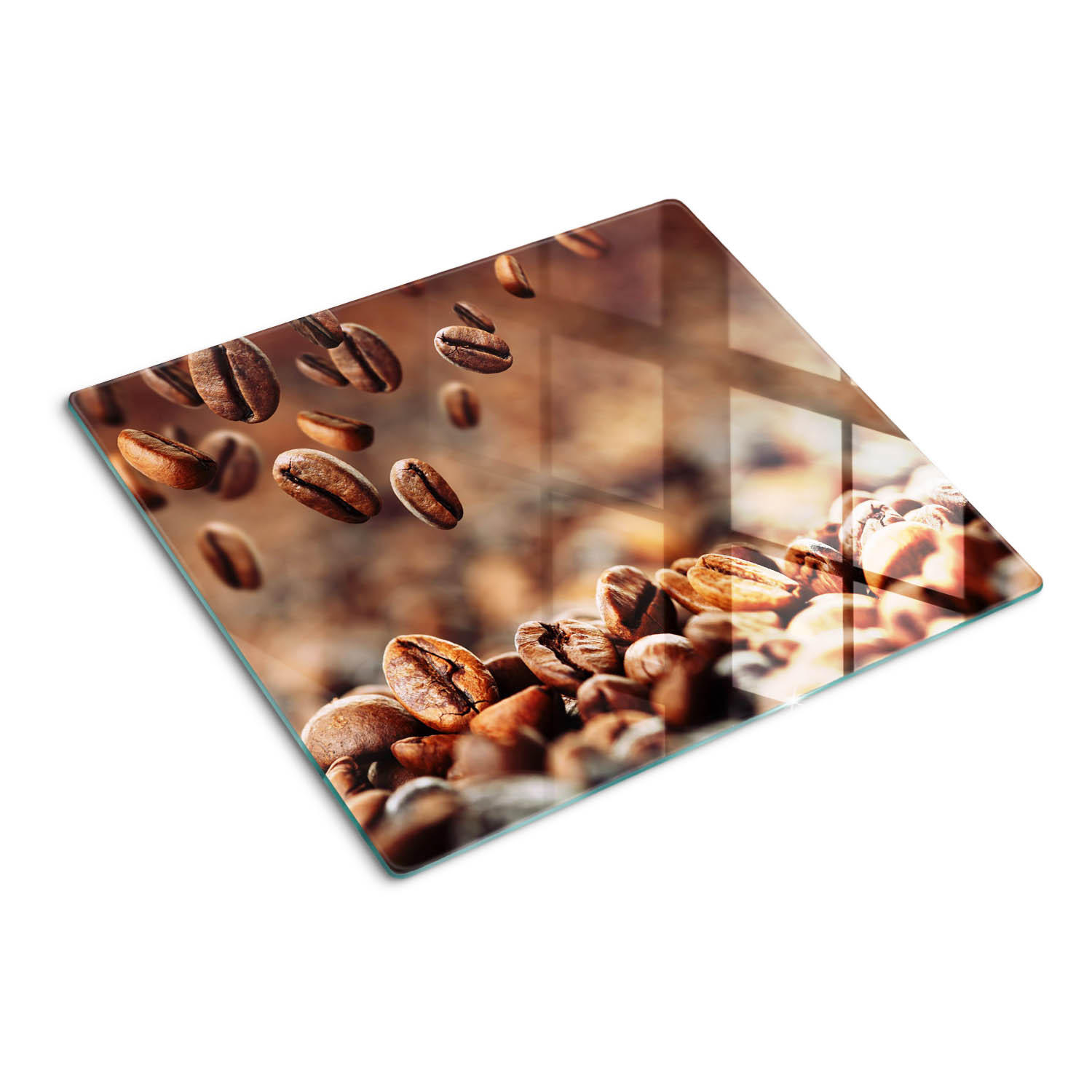GLASPLATTE 60x52 cm Kaffeebohnen - Braun, Glas (60/0.4/52cm) - TULUP