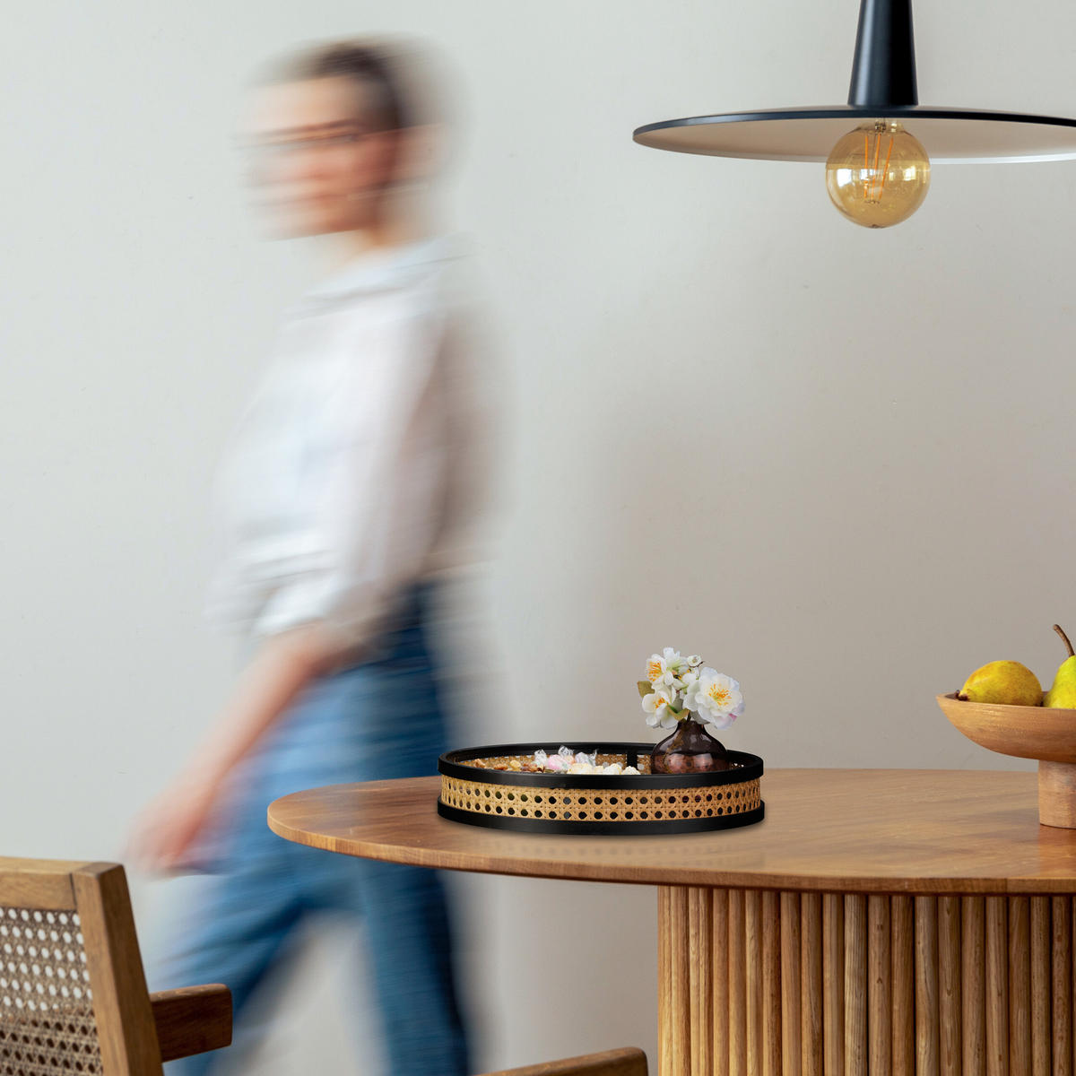 DEKOTABLETT - Schwarz, Holz/Kunststoff (5.5cm) - Relaxdays