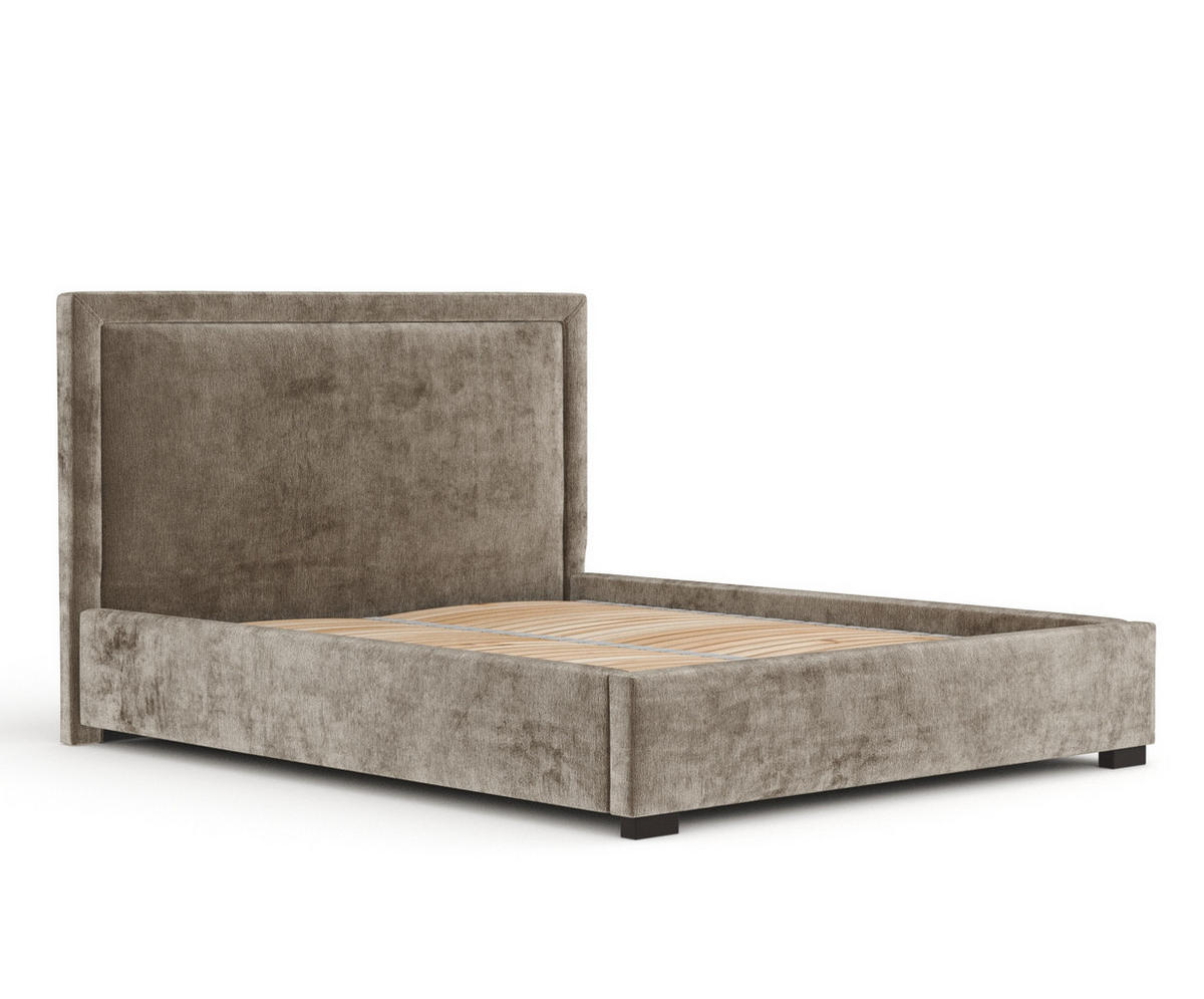 POLSTERBETT Ordina Beige 180/200 cm im Chenille-Stoff - Beige/Schwarz, Holz/Holzwerkstoff (180/200cm) - Maison de Reve