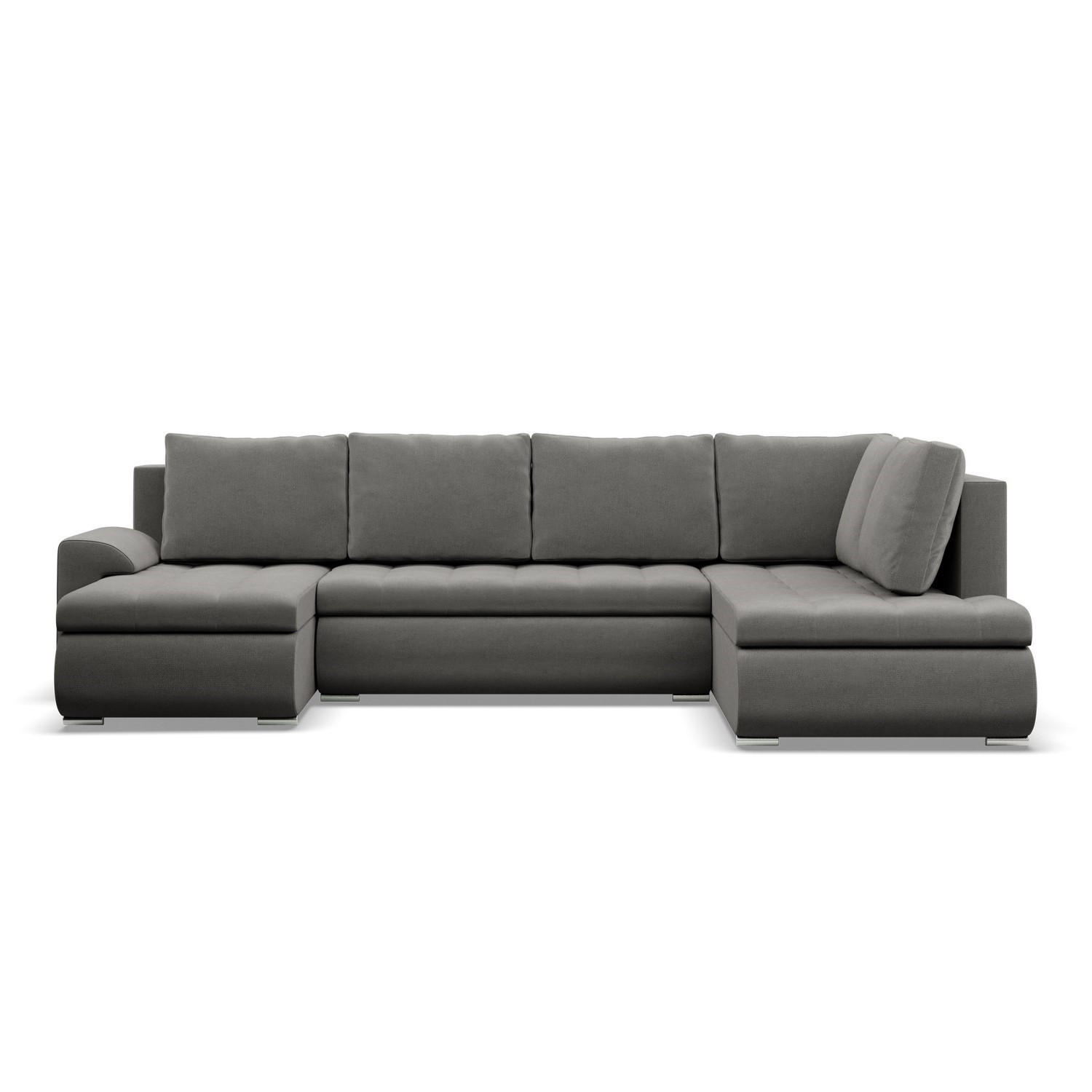 U-SOFA MIT SCHLAFFUNKTION FORESTA, Hellgrau - Hellgrau, Textil (300/89/200cm)