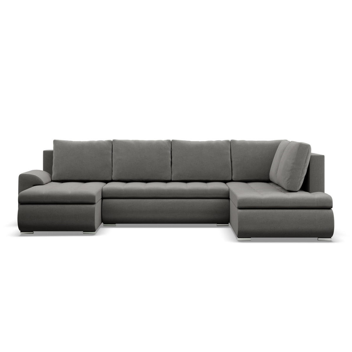 U-SOFA MIT SCHLAFFUNKTION FORESTA, Hellgrau - Hellgrau, Textil (300/89/200cm)