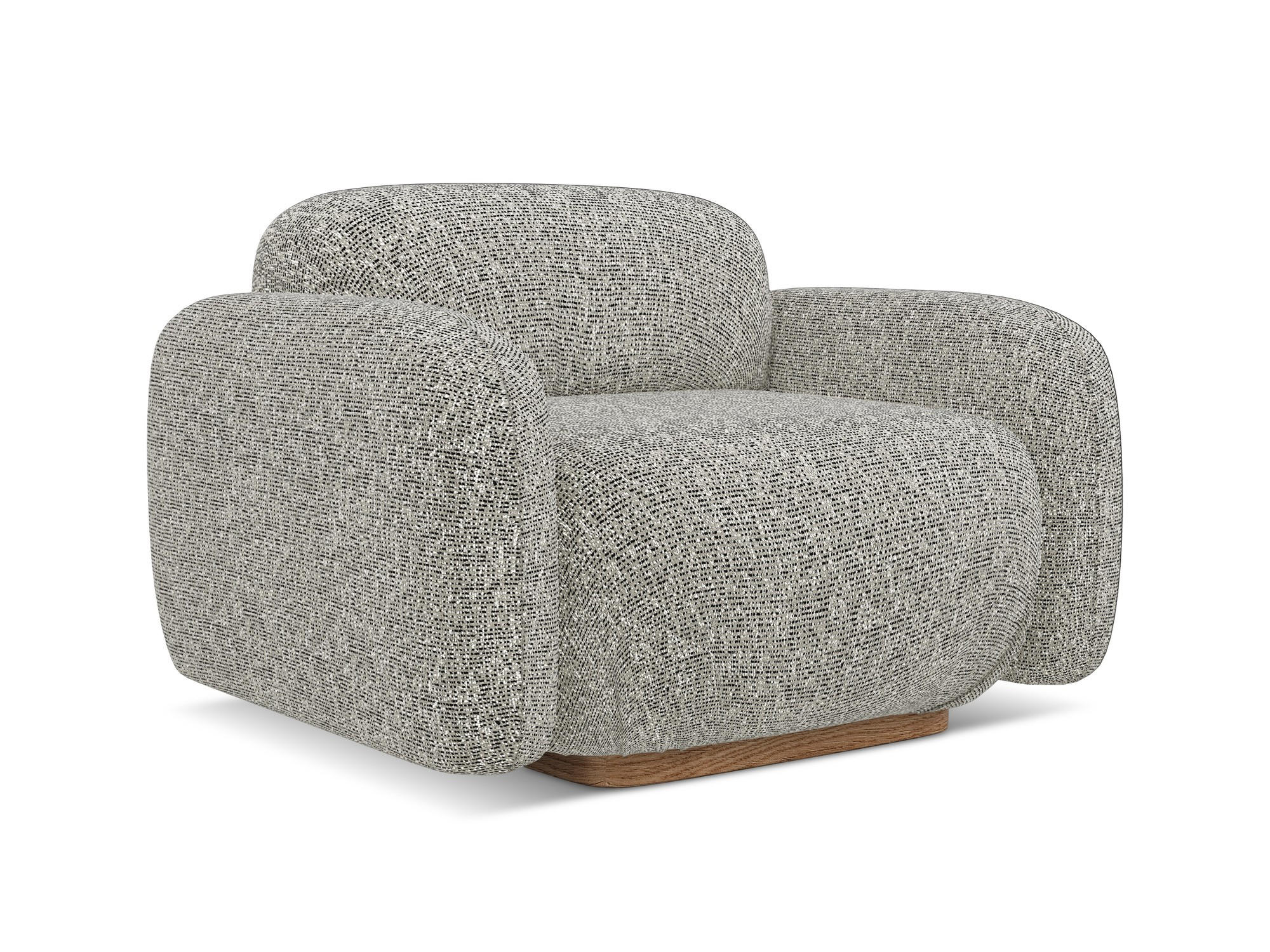 SESSEL Strukturstoff Stoff Beige - Beige/Graubraun, Holz/Textil (110/73/95cm) - Makamii