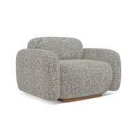 SESSEL Strukturstoff Stoff Beige - Beige/Graubraun, Holz/Textil (110/73/95cm) - Makamii