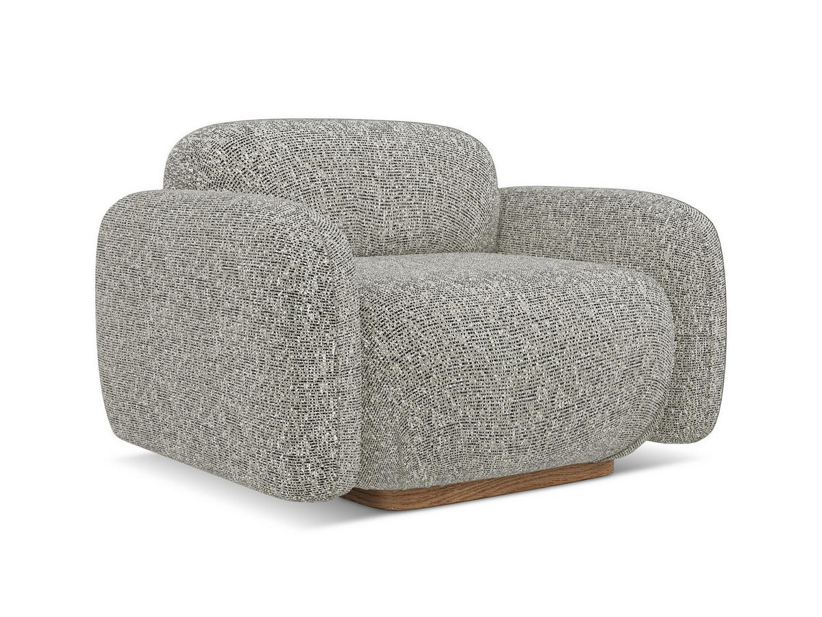 SESSEL Strukturstoff Stoff Beige - Beige/Graubraun, Holz/Textil (110/73/95cm) - Makamii