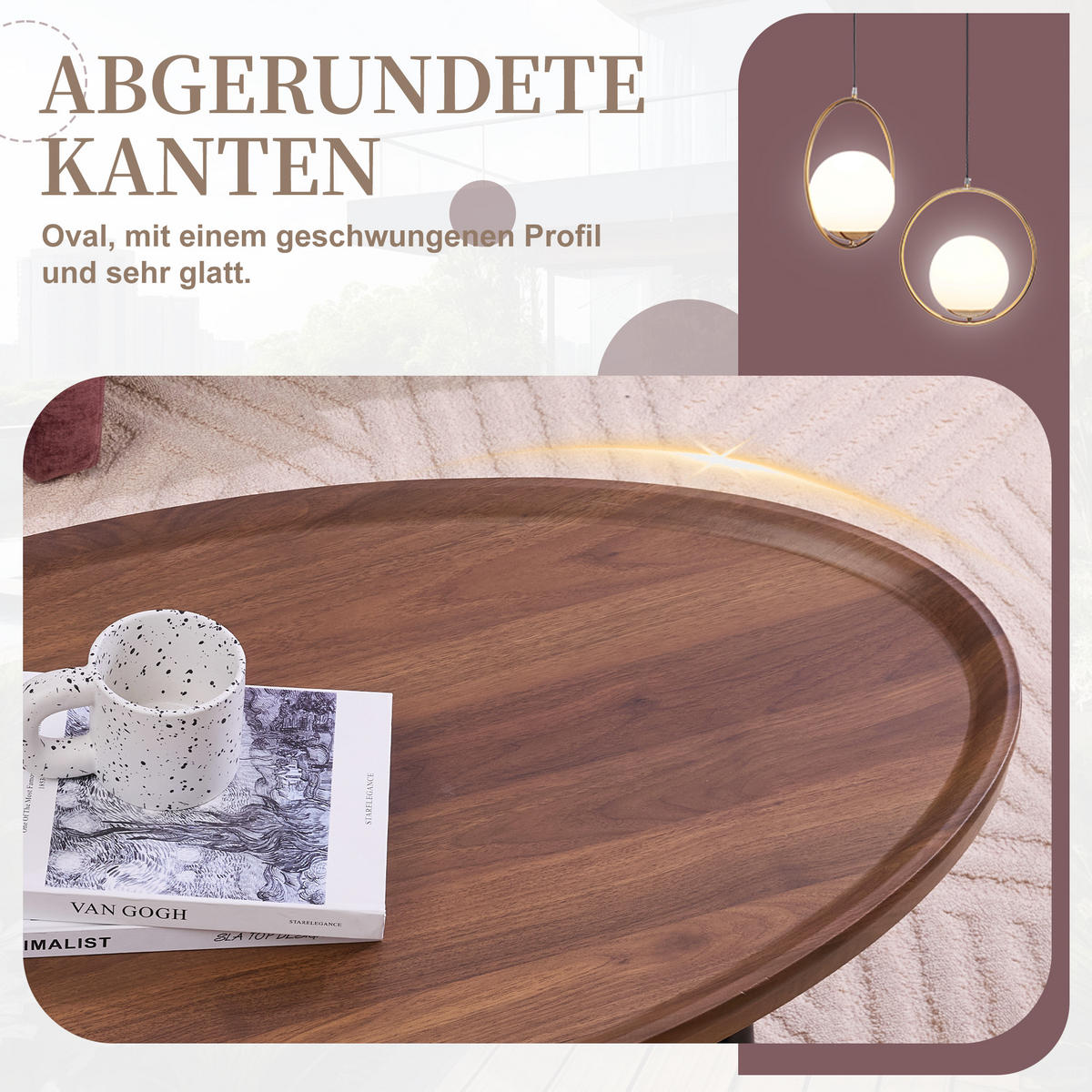 COUCHTISCH DE-179 Modern Minimalistisch Schwarz - Braun, Holzwerkstoff (55/110/43cm) - ComfortXL