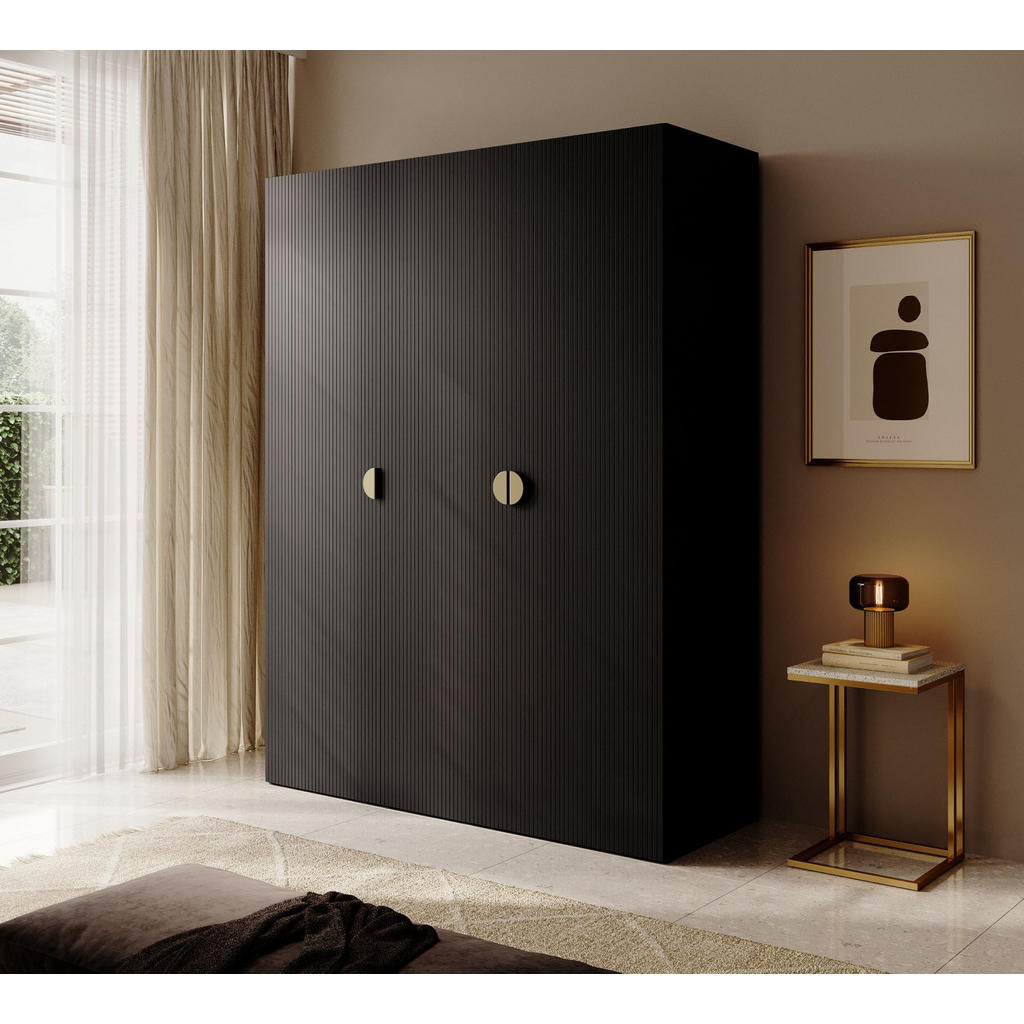 Thumbnail - Selsey Kleiderschrank, Schwarz, Holzwerkstoff, 14 Fächer, Rechteckig, 150x200.5x57 cm, Schlafzimmer, Kleiderschränke, Dr...