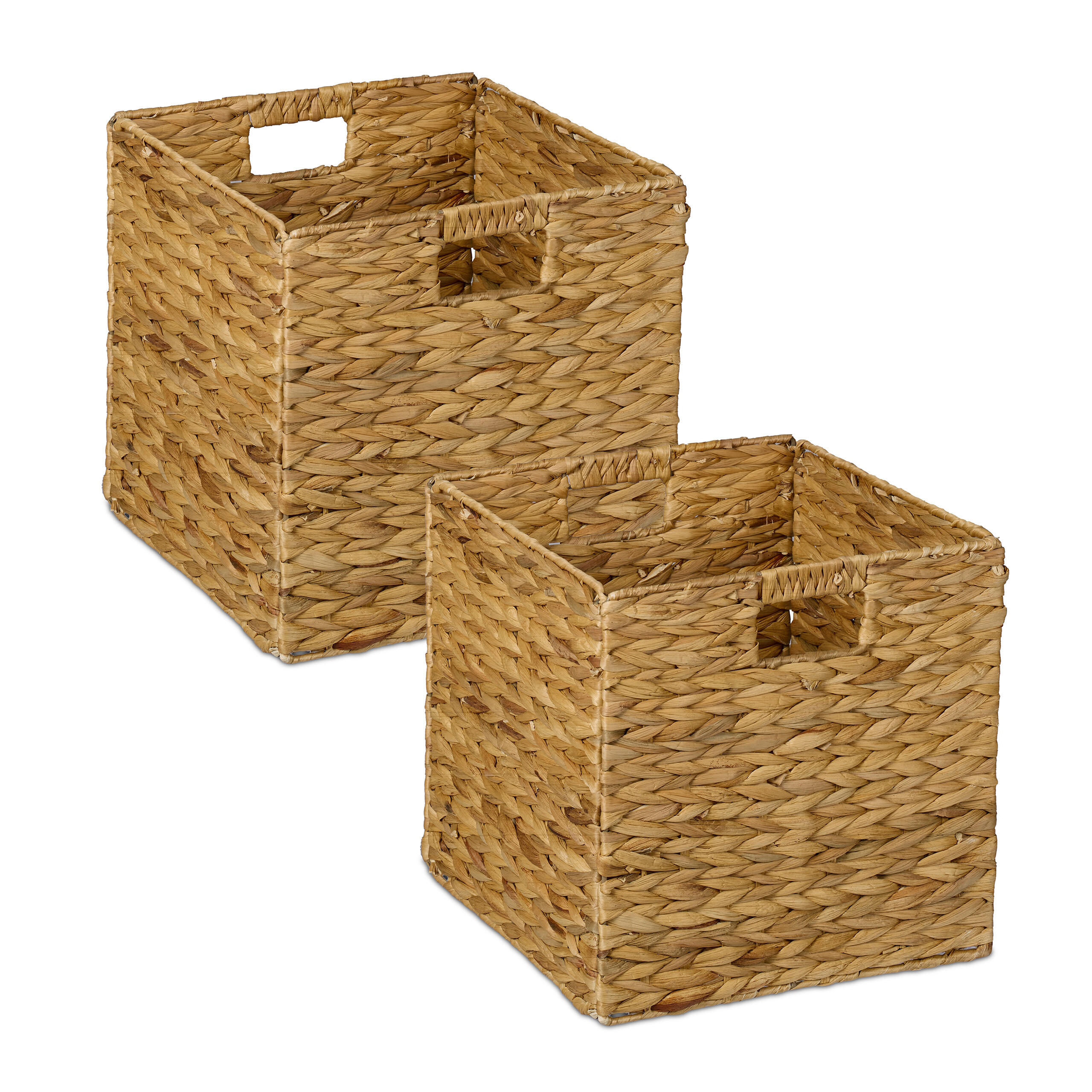 AUFBEWAHRUNGSKORB-SET - Honig, Textil/Metall (30/30cm) - Relaxdays