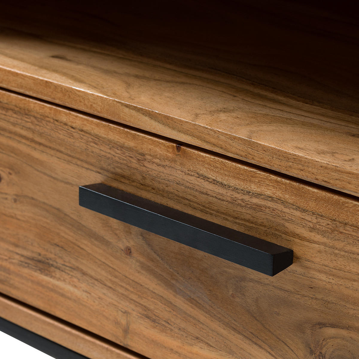 TV-LOWBOARD - Akazie massiv / Eisen, Breite 160 cm - Akaziefarben, Holz (160/50/40cm) - home24