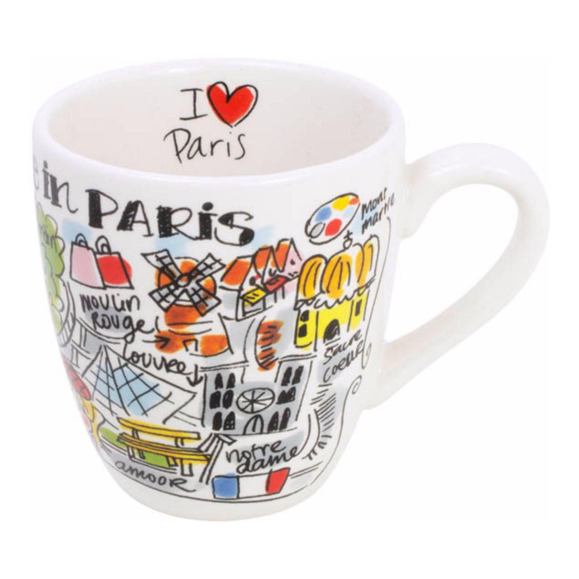 MINI-BECHER Paris in Bunt - 200 ml - Multicolor, Keramik (0.2L) - Blond Amsterdam