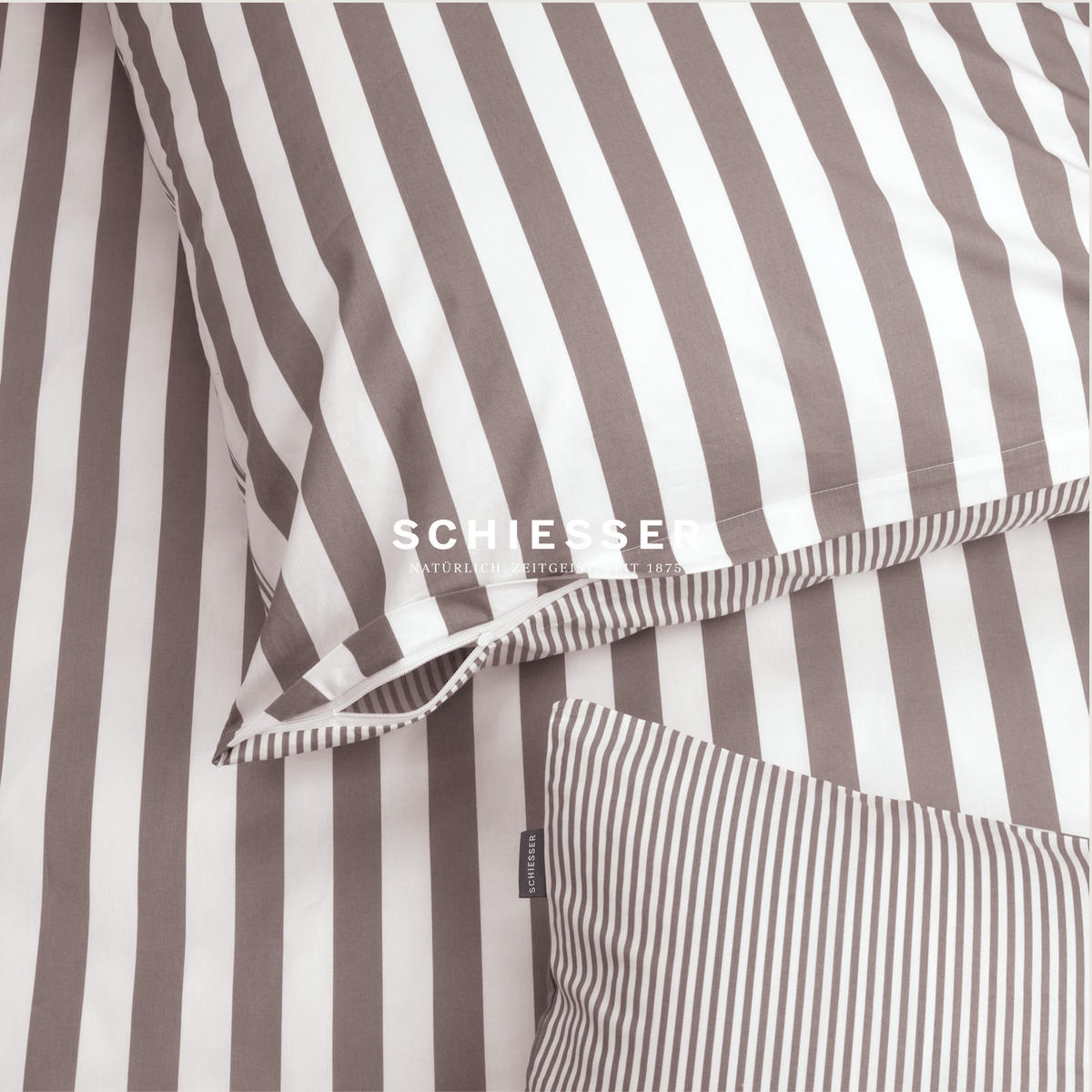 BETTWÄSCHESET Marie - Feinbiber - 2-teilig - 135 x 200 cm - Grau - Grau, Textil (135/200cm) - SCHIESSER