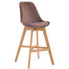 BARHOCKER Canada, Gestell natura, Samt Braun - Braun/Naturfarben, Holz/Textil (48/100/56cm) - TPFLiving