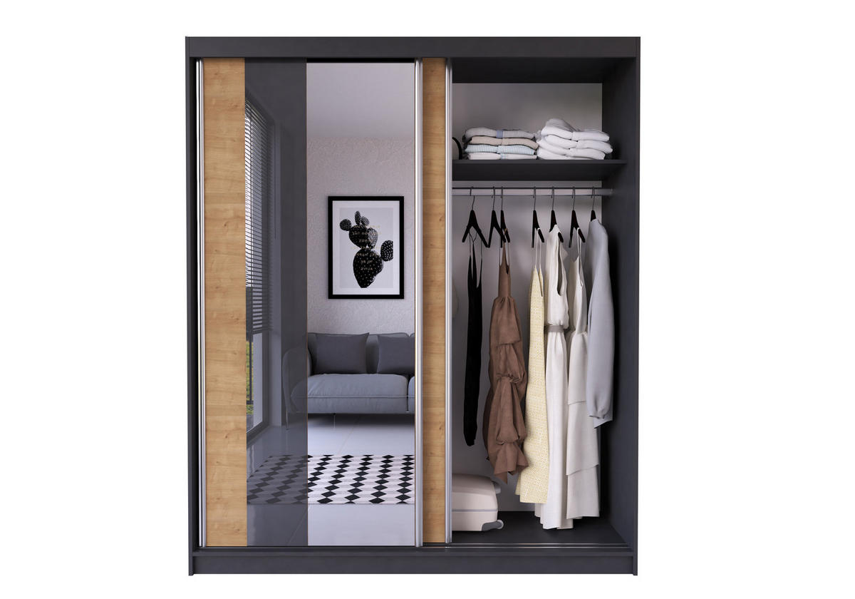 SCHIEBETÜRENSCHRANK - Schrank BEN 39 Sonoma Eiche - Sonoma Eiche, Holzwerkstoff (183/218/61cm) - Möblo