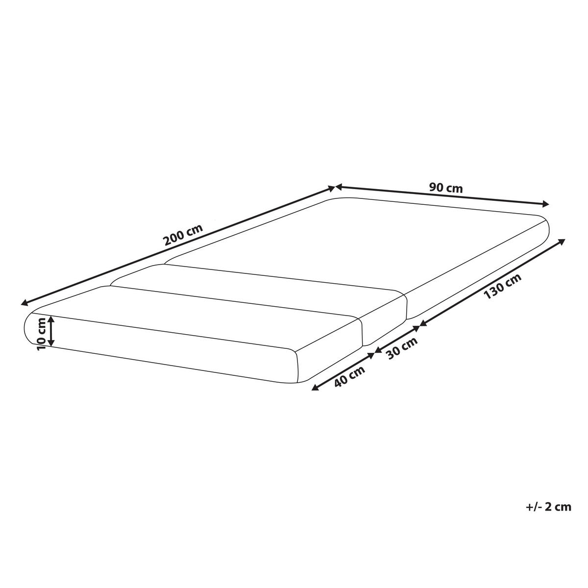SCHAUMSTOFFMATRATZE für mitwachsendes Bett H2/3 Mittel 90/130/160/200 cm Clever - Weiß, Textil (90/130cm) - Beliani