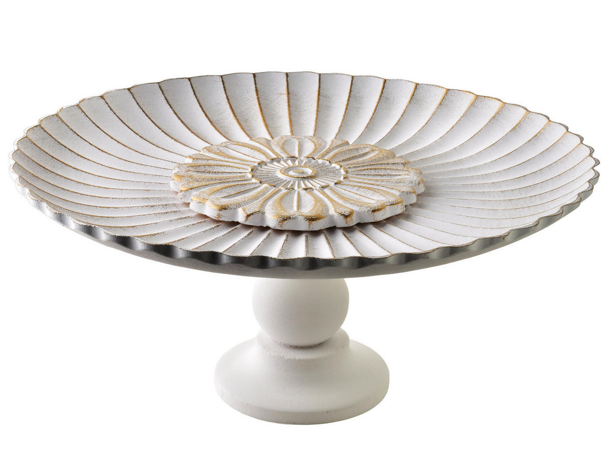 DEKOSCHALE Daz Natur 31.5/31.5/14.5 cm Holz - Weiß, Holz (31.5/15.4cm) - Mondex