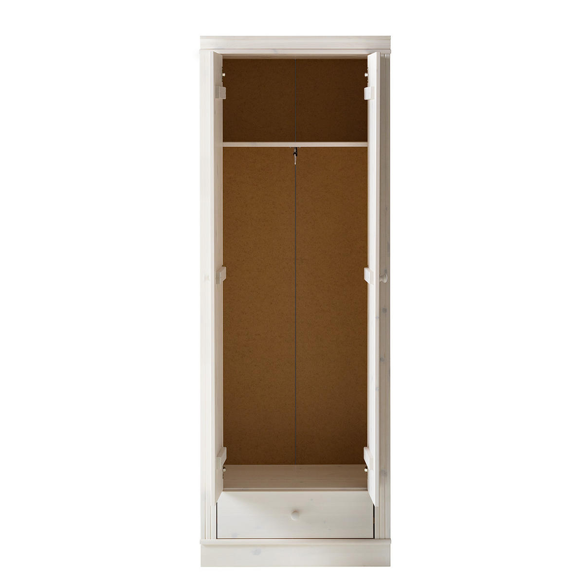 GARDEROBENSCHRANK - Kiefer massiv - Kieferfarben, Holz (65/180/45cm) - home24