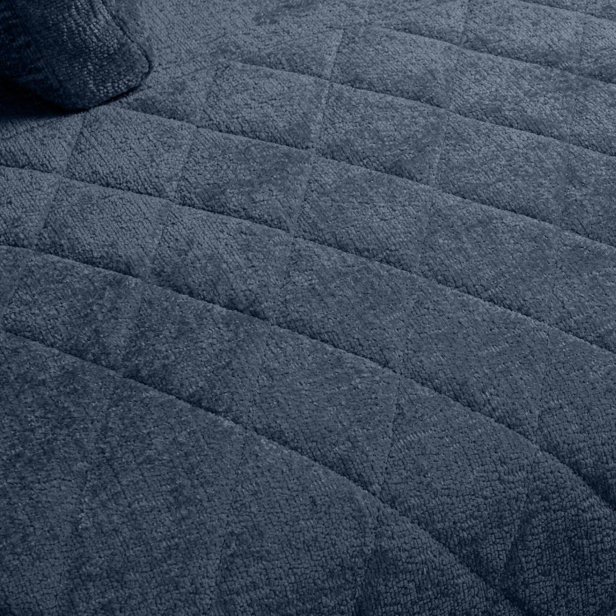 ECKSOFA RECHTS BRENTIS Chenille-Stoff, Dunkelblau - Dunkelblau, Textil (314/224cm) - KONSIMO®