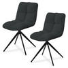 DREHSTUHL Dallas cord dunkelgrau (2er-Set) - Dunkelgrau, Textil (45/84/45cm) - Juskys