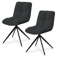 DREHSTUHL Dallas cord dunkelgrau (2er-Set) - Dunkelgrau, Textil (45/84/45cm) - Juskys