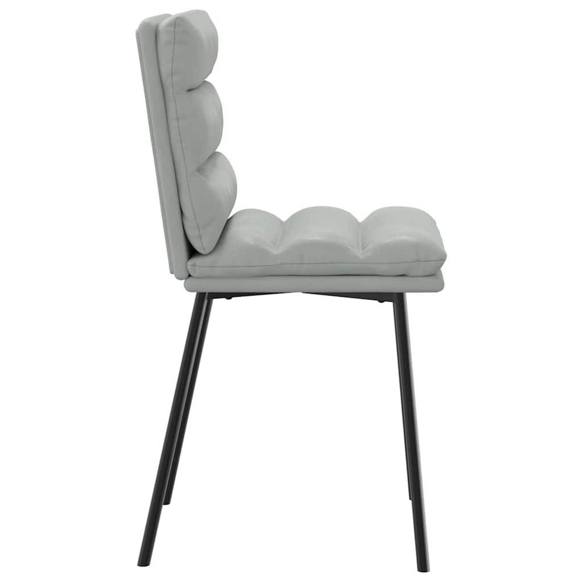 ESSZIMMERSTÜHLE 2 Stk. Hellgrau Samt 45*54*83cm - Hellgrau, Metall (45/83/54cm) - ZMH