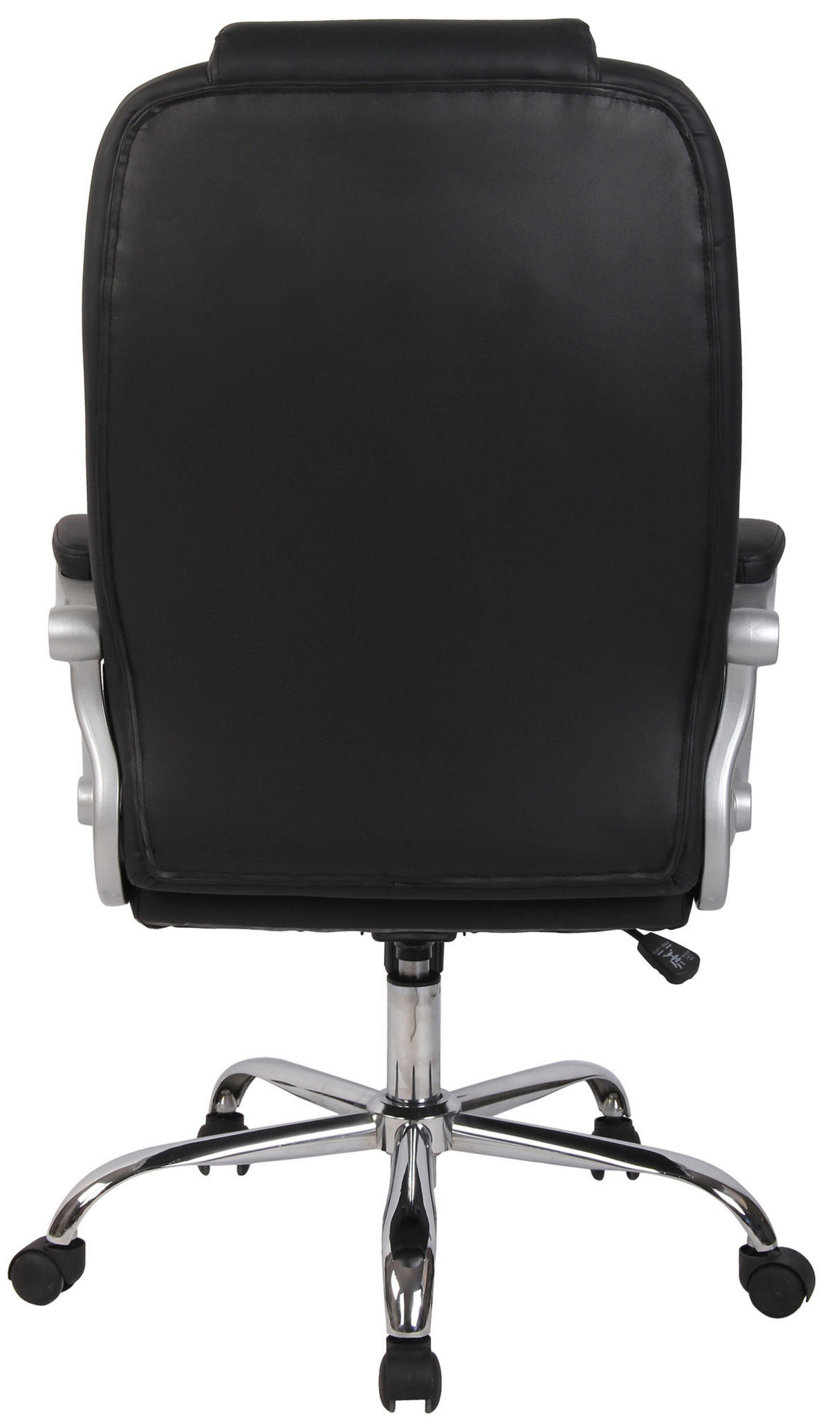 CHEFSESSEL Lederlook schwarz - Chromfarben/Schwarz, Textil/Metall (66/113/70cm) - CLP