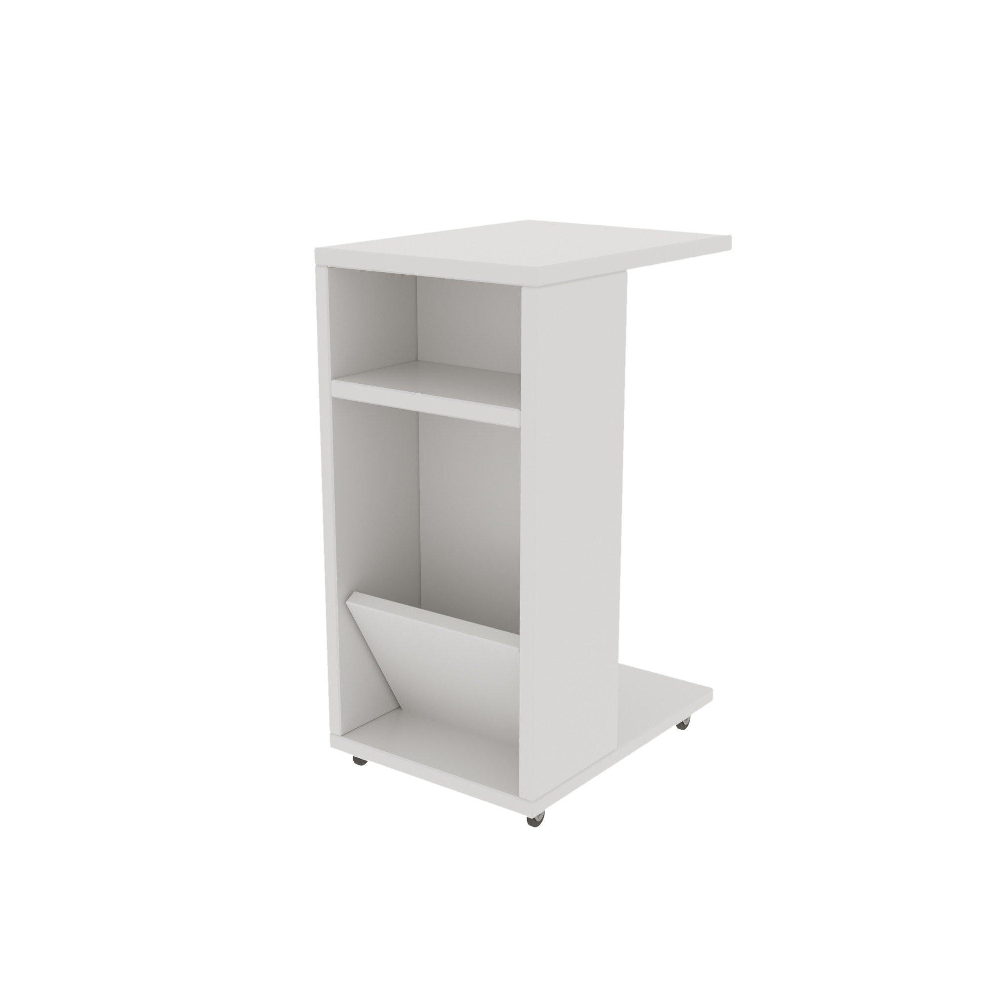ROLLREGAL mit Stauraum 30/40/63 cm - Weiß, Holzwerkstoff (30/40/63cm) - Calicosy