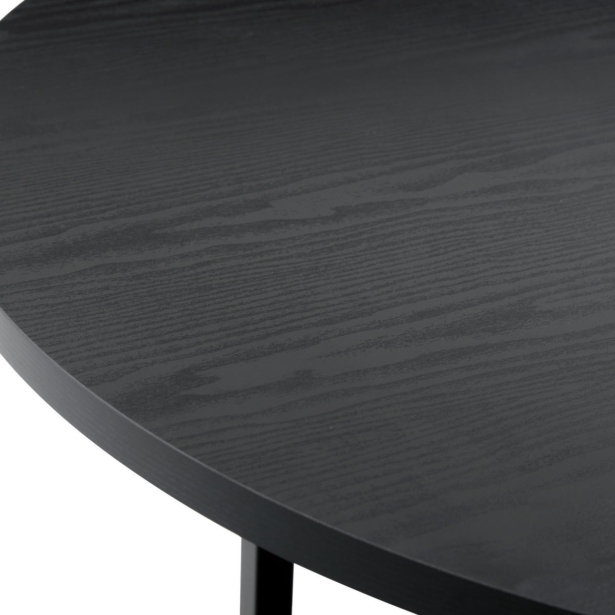 ESSTISCH Schwarz mit Ablagefach und Metallgestell 100/100/77 cm - Schwarz, Holz (100/100/77cm) - Oxeza