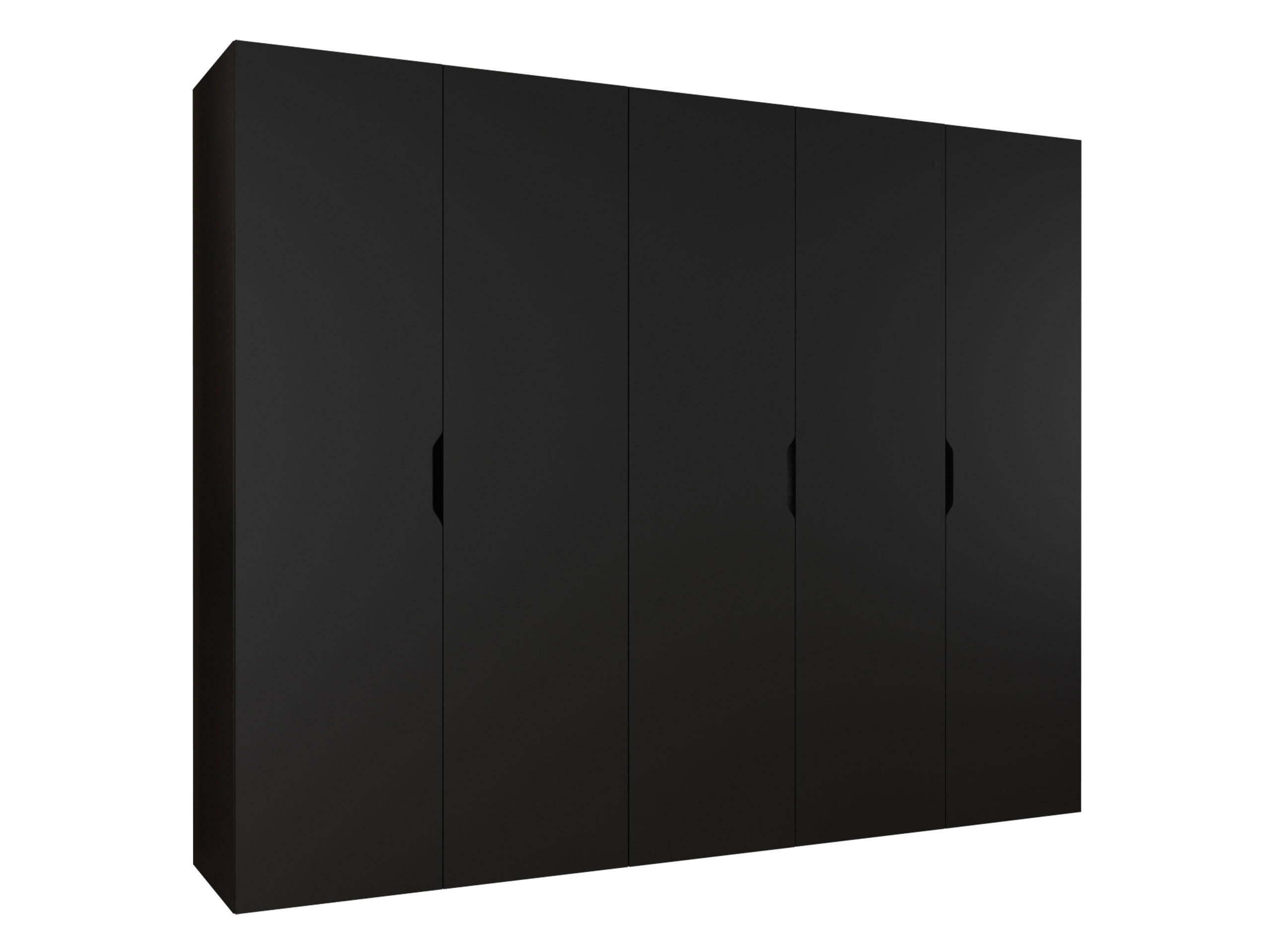 DREHTÜRENSCHRANK Malaga 250 - Schwarz, Holzwerkstoff (250/202/52cm) - MIRJAN24