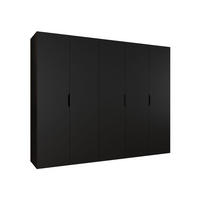 DREHTÜRENSCHRANK Malaga 250 - Schwarz, Holzwerkstoff (250/202/52cm) - MIRJAN24