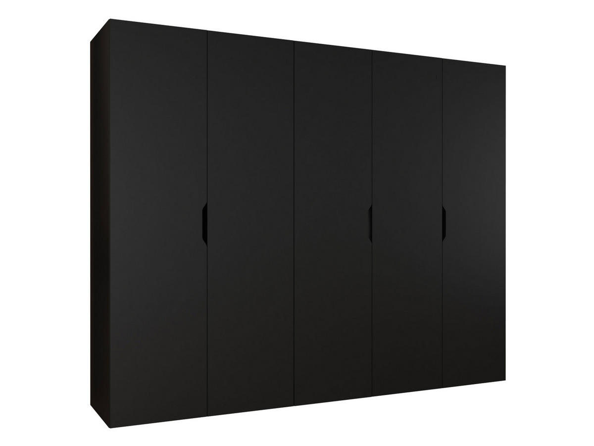 DREHTÜRENSCHRANK Malaga 250 - Schwarz, Holzwerkstoff (250/202/52cm) - MIRJAN24