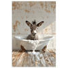 POSTER Esel - Tiere - Badewanne - Schaumstoff 40x60 cm - Weiß, Papier (40/60/0.1cm) - MuchoWow
