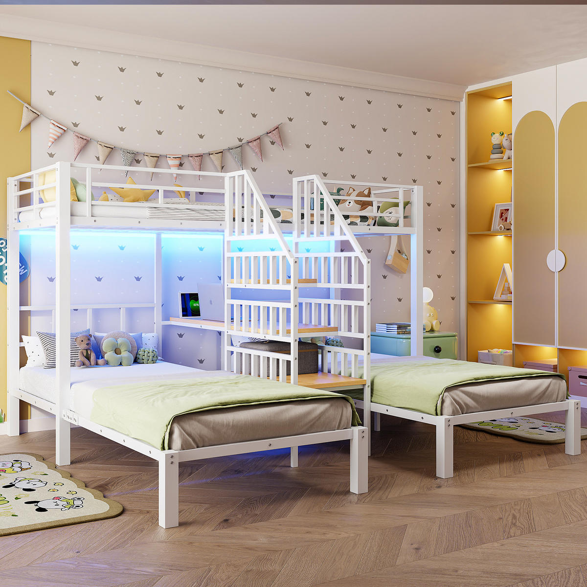 ETAGENBETT 90/200 cm Weiß - Weiß, Metall - Raumix