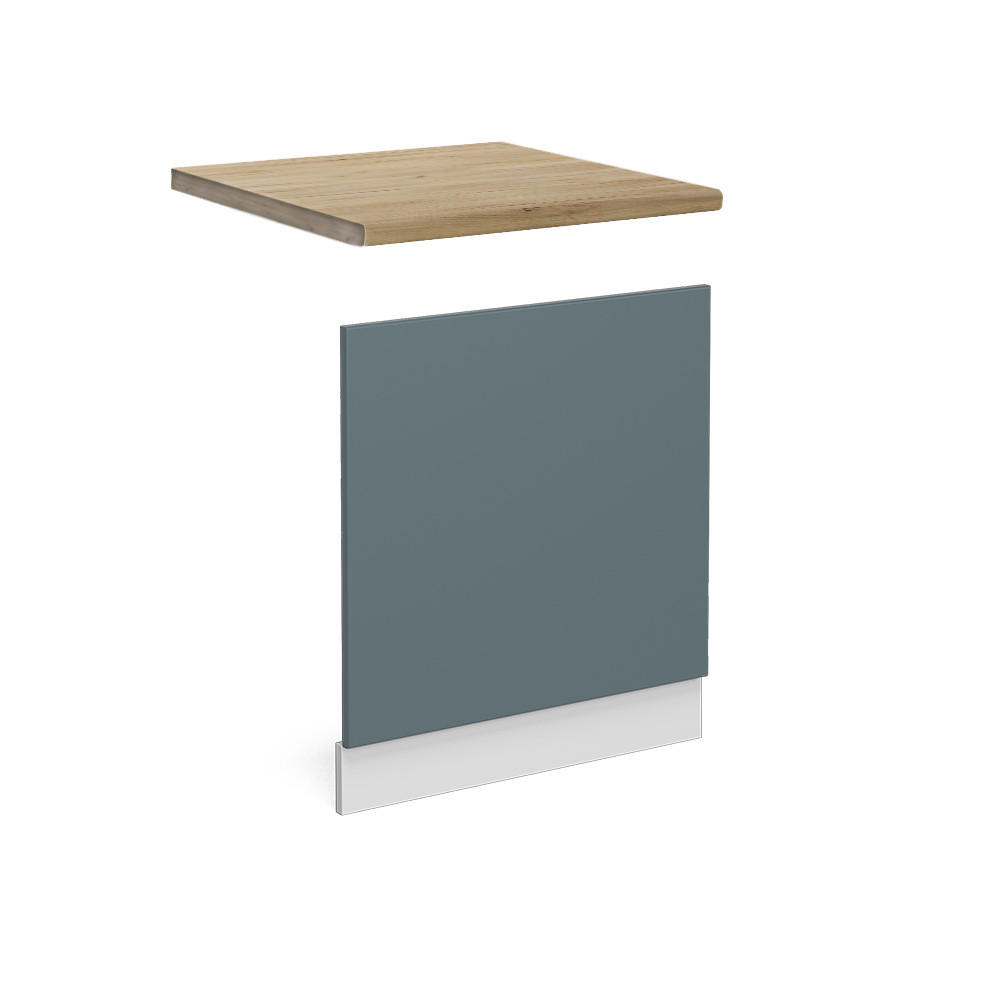FRONTBLENDE R-Line Blau-Grau 60 cm, AP Eiche - Blaugrau/Weiß, Holzwerkstoff (60/57.2/1.6cm) - Vicco
