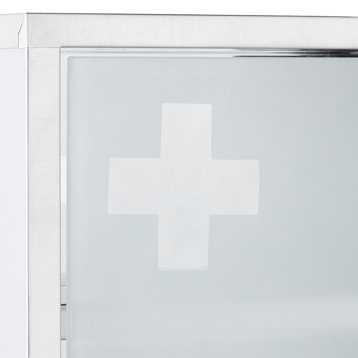 MEDIZINSCHRANK - Silberfarben, Glas/Metall (27/57/12cm) - Relaxdays