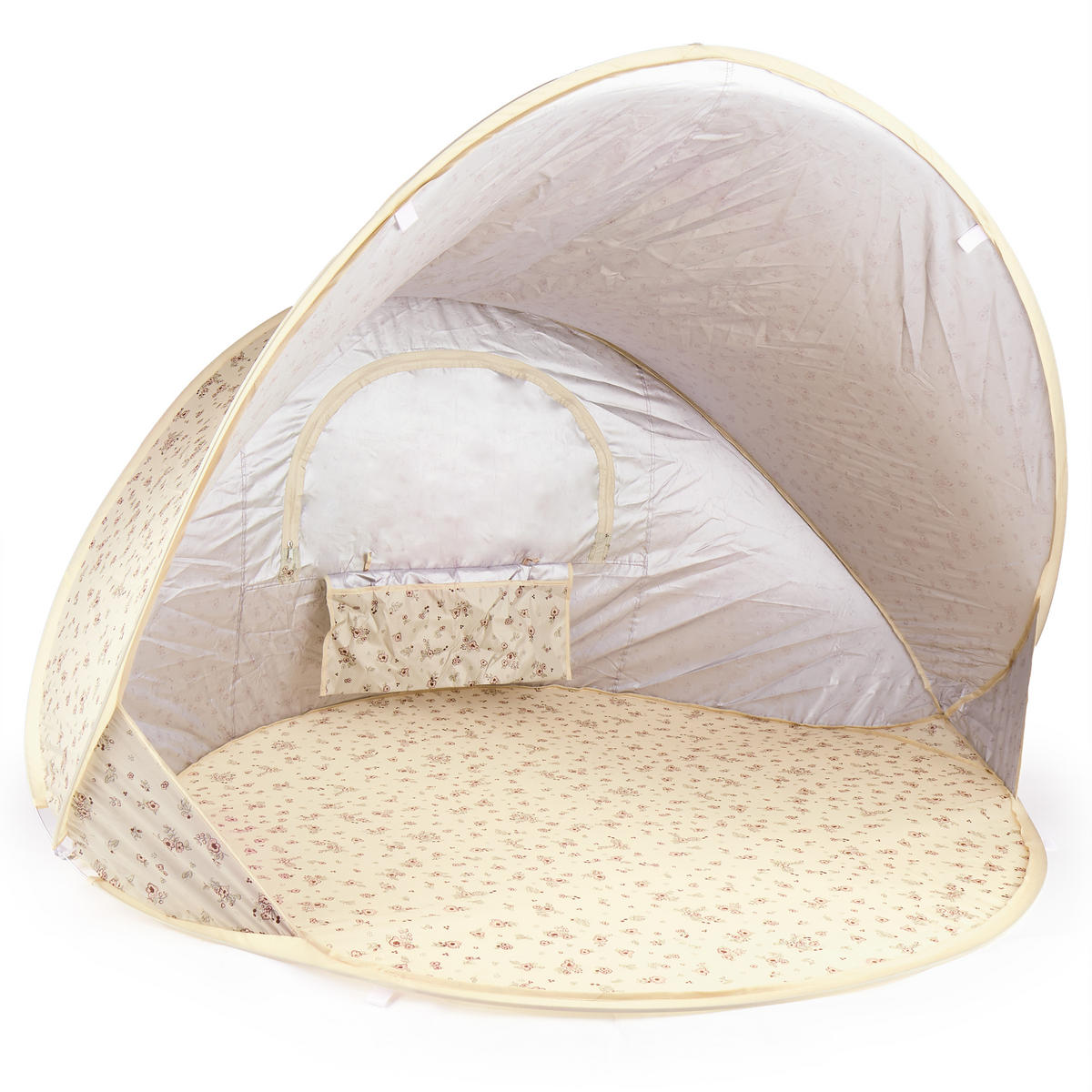 STRANDMUSCHEL Pop-up, UV-Schutz 40+ - Creme, Textil (105/146cm) - Bieco Spielwaren