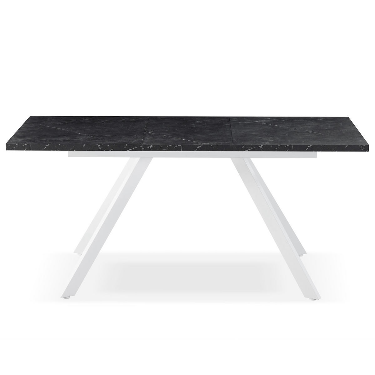 ESSTISCH SVEN 120-160/80/76 cm Marmor-Schwarz - Anthrazit/Weiß, Holzwerkstoff/Metall (80/120/76cm) - B&D Home