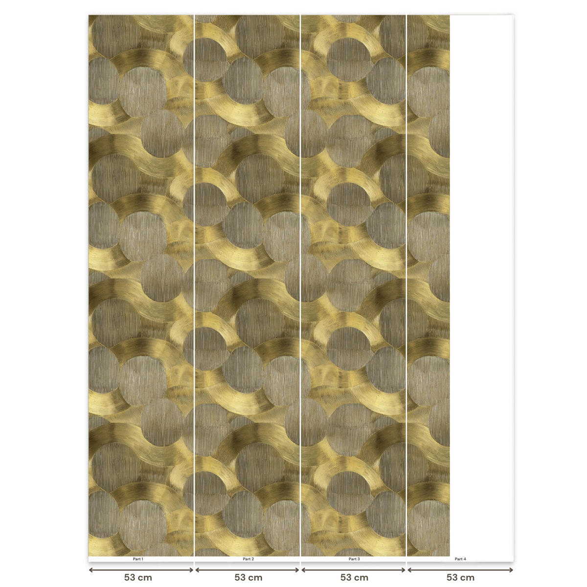 TAPETE - Modern - Geometrisch - Gold - 180x260 cm - Goldfarben, Papier (180/260cm) - OnlyWow