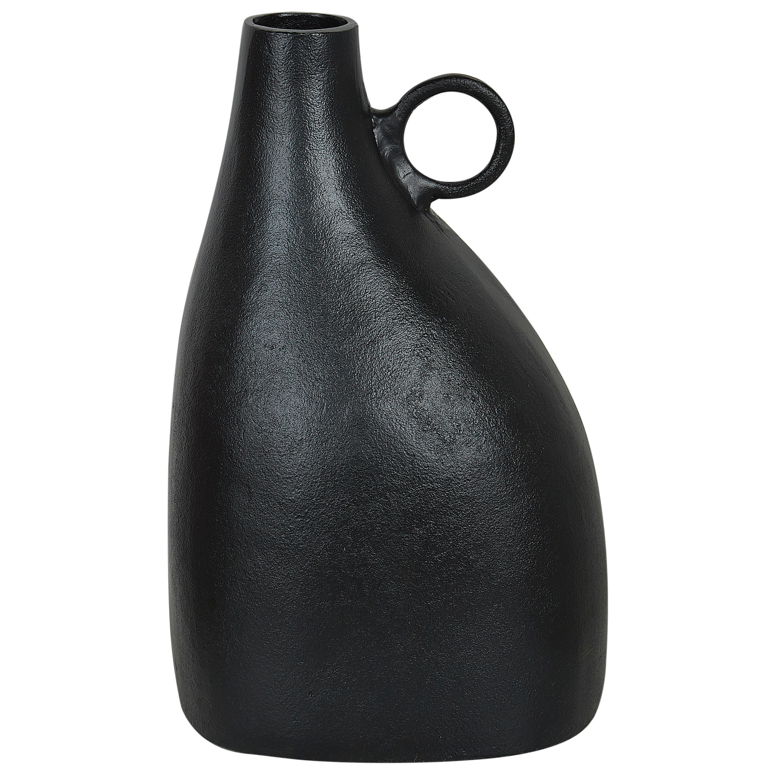 DEKOVASE Aluminium schwarz Narbada - Schwarz, Metall (36cm) - Beliani