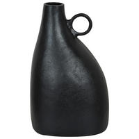 DEKOVASE Aluminium schwarz Narbada - Schwarz, Metall (36cm) - Beliani