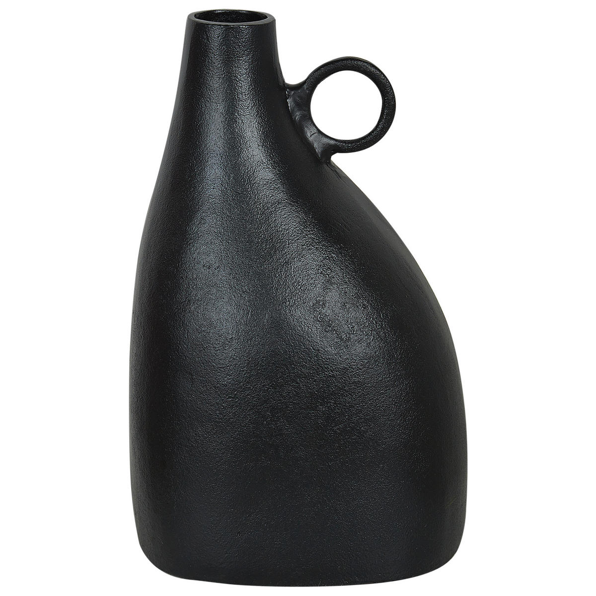 DEKOVASE Aluminium schwarz Narbada - Schwarz, Metall (36cm) - Beliani