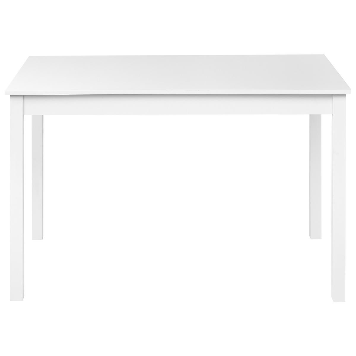 JÍDELNÍ STŮL Bílý 120/75 cm Pappelholz Barlee - bílá, dřevo (120/75/73cm) - Beliani