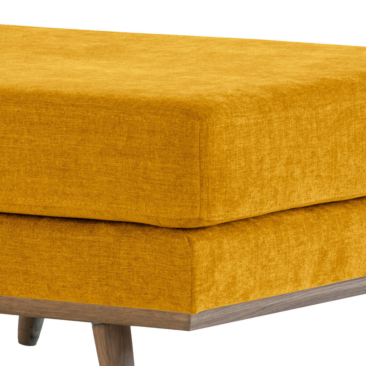 POLSTERHOCKER - Eichefarben/Gelb, Eichenholz/Textil (85/43/60cm) - home24