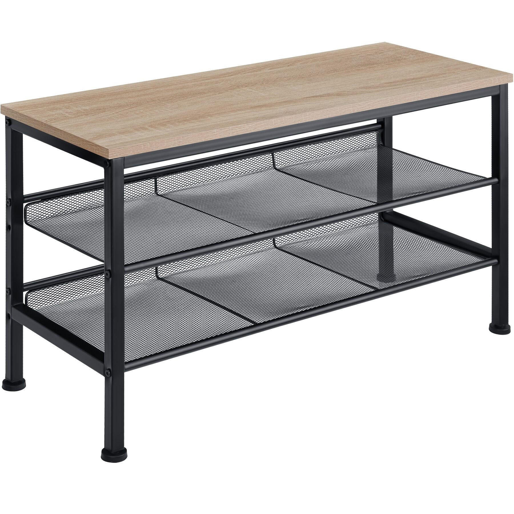 SCHUHREGAL Derry,75,5 x 30,5 x 45,5 cm,Industrial Holz hell, Eiche Sonoma - Naturfarben, Holz (30.5/45.5/75.5cm) - tectake