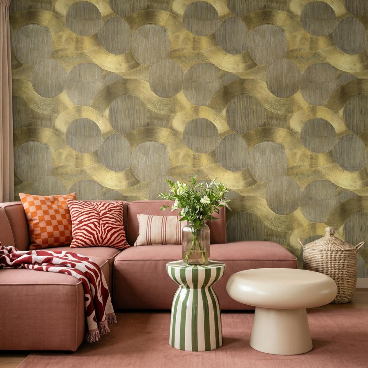 TAPETE - Modern - Geometrisch - Gold - 280x200 cm - Goldfarben, Papier (280/200cm) - OnlyWow